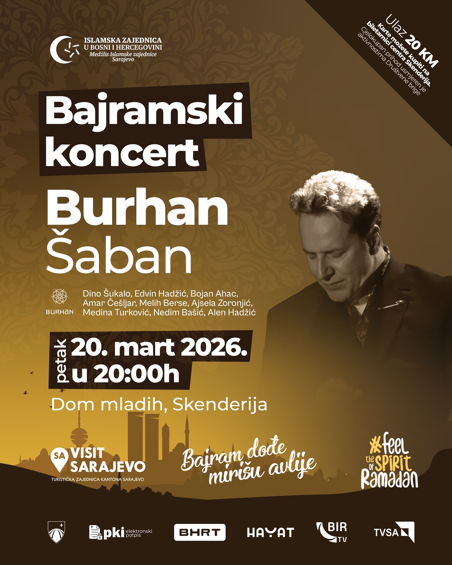 “Bajram dođe, mirišu avlije”: Koncert Burhana Šabana u Domu mladih